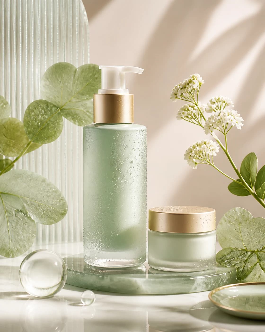 Premium botanical skincare Instagram ad creative generated by Jounce Art.